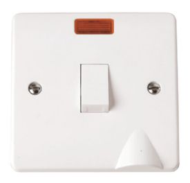 CMA023  Mode White 20A DP Switch With Flex Outlet & Neon